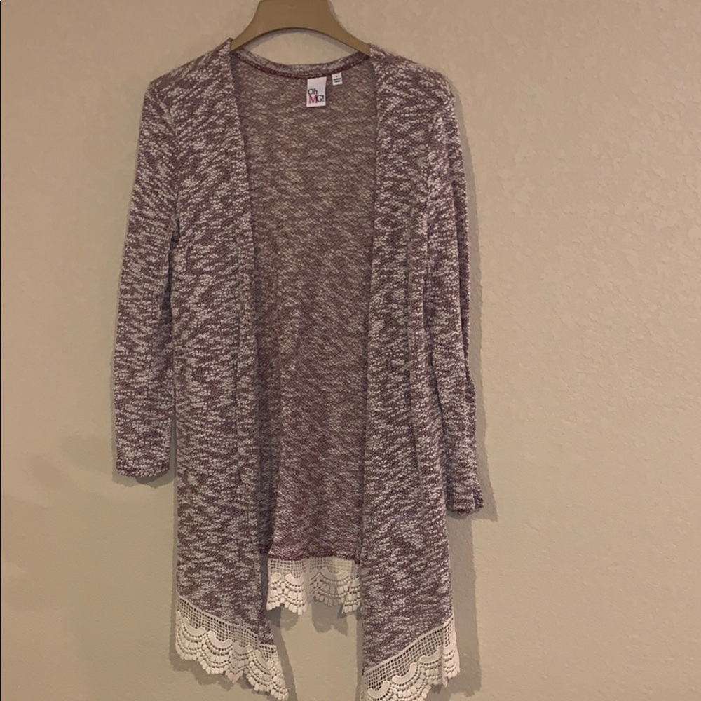 Maroon lace cardigan